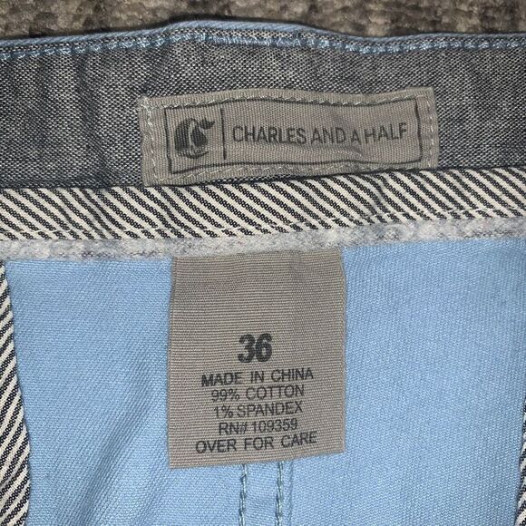 Charles and a Half Men's Size 36 Light Blue Bermuda Style Flat Front Shorts - Picture 3 of 6
